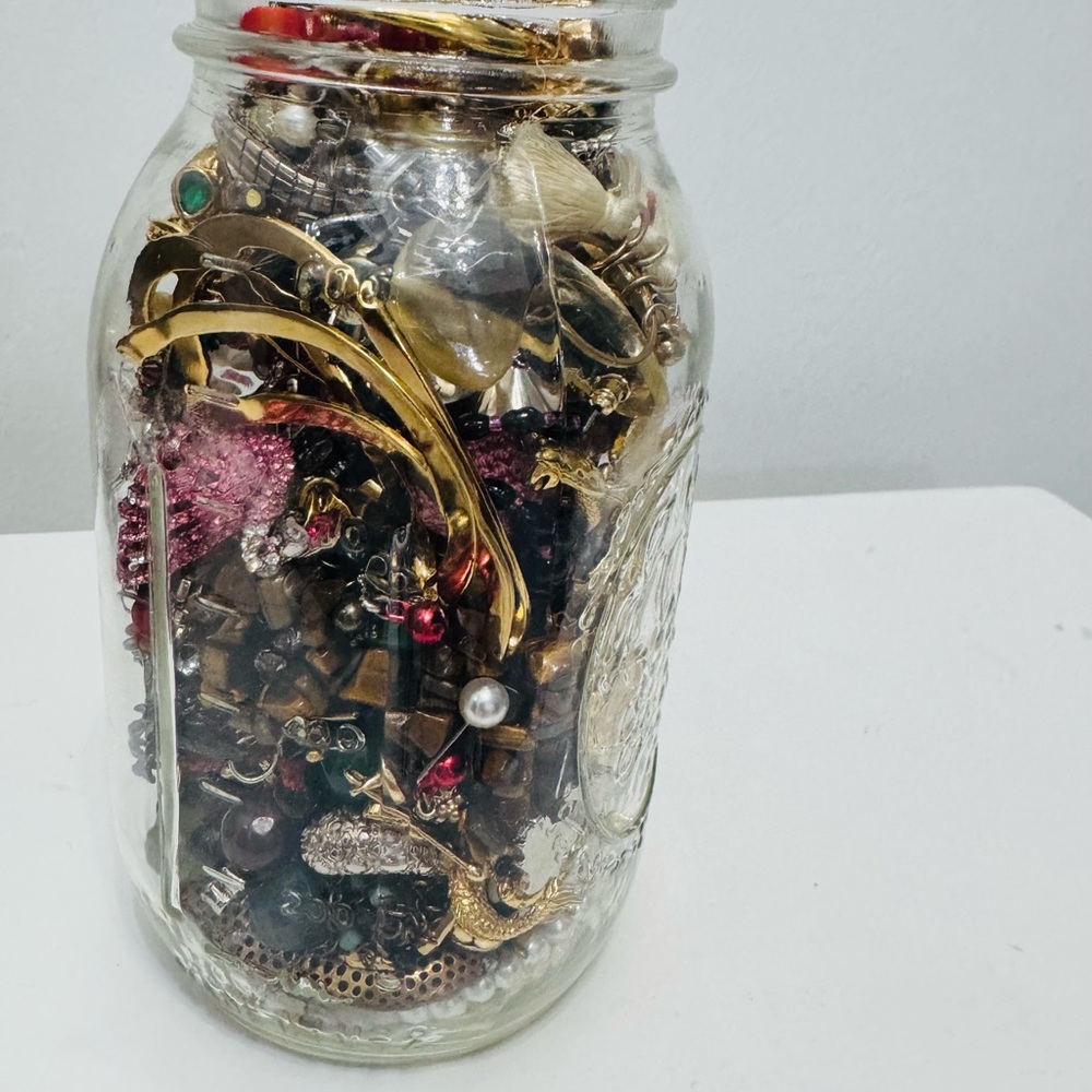 Vintage Jewelry Collection in Mason Jar - Picture 4 of 5